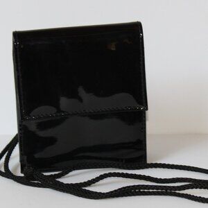 YSL Yves Saint Laurent Black Patent Leather Mini Crossbody w/Cord Strap Belt Bag